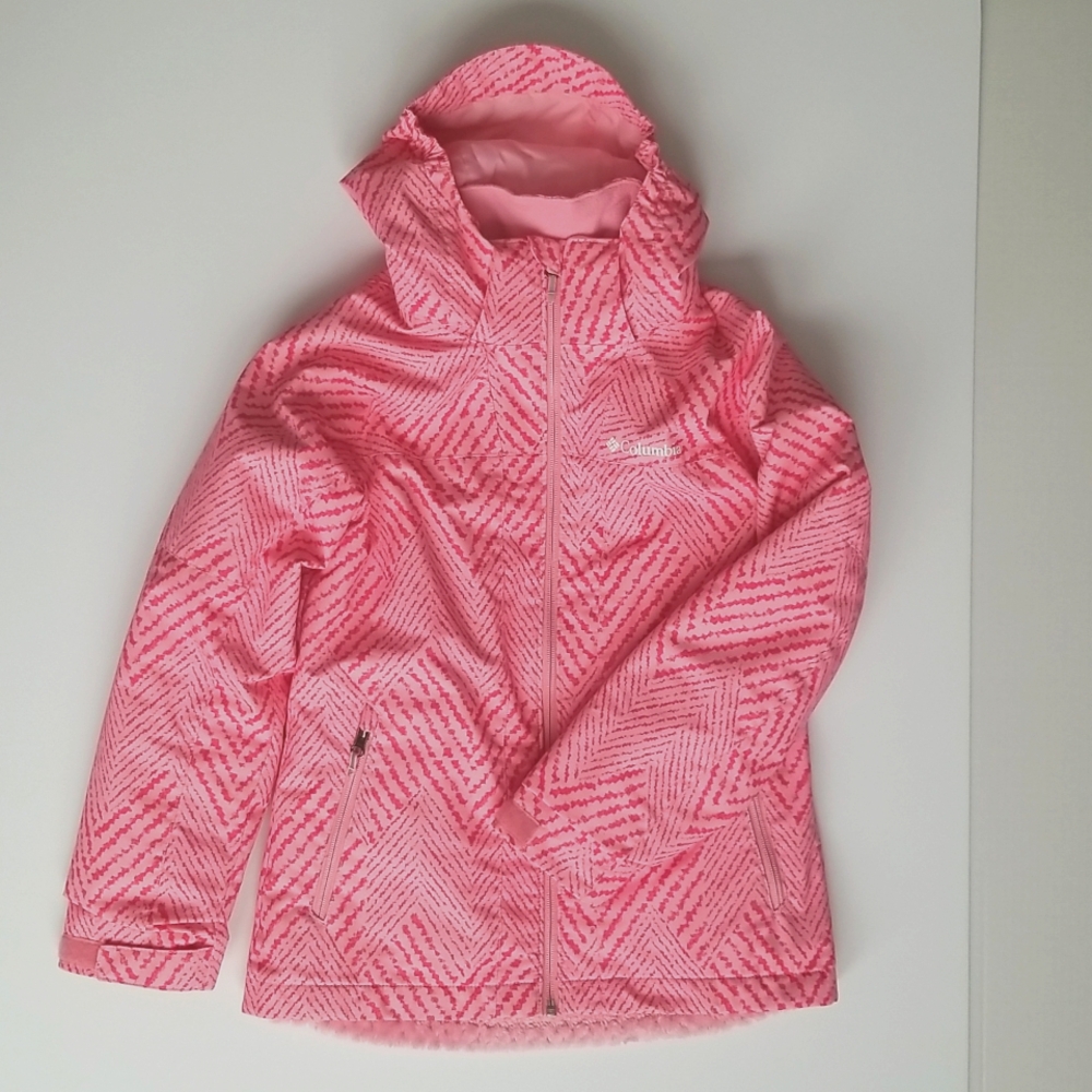 Columbia winter/snow/ski pink Interchange jacket for big girl, 10/12 years old